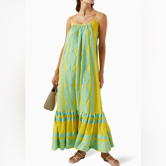Pearl & Caviar Zakar Maxi Dress in a yellow and light blue Cotton blend - Picture 2 of 9